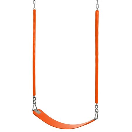 Swingan Belt Swing For All Ages - Soft Grip Chain - Fully Assembled - Orange SW27CS-OR